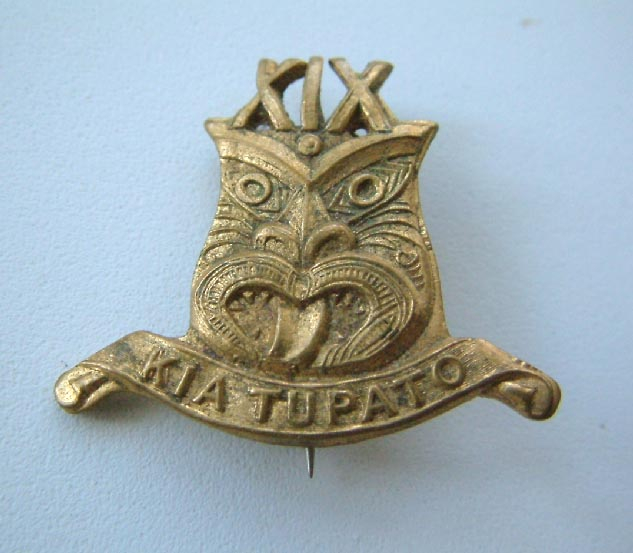 military WWI Maori design New Zealand 19th Reinforcements NZEF badge brooch